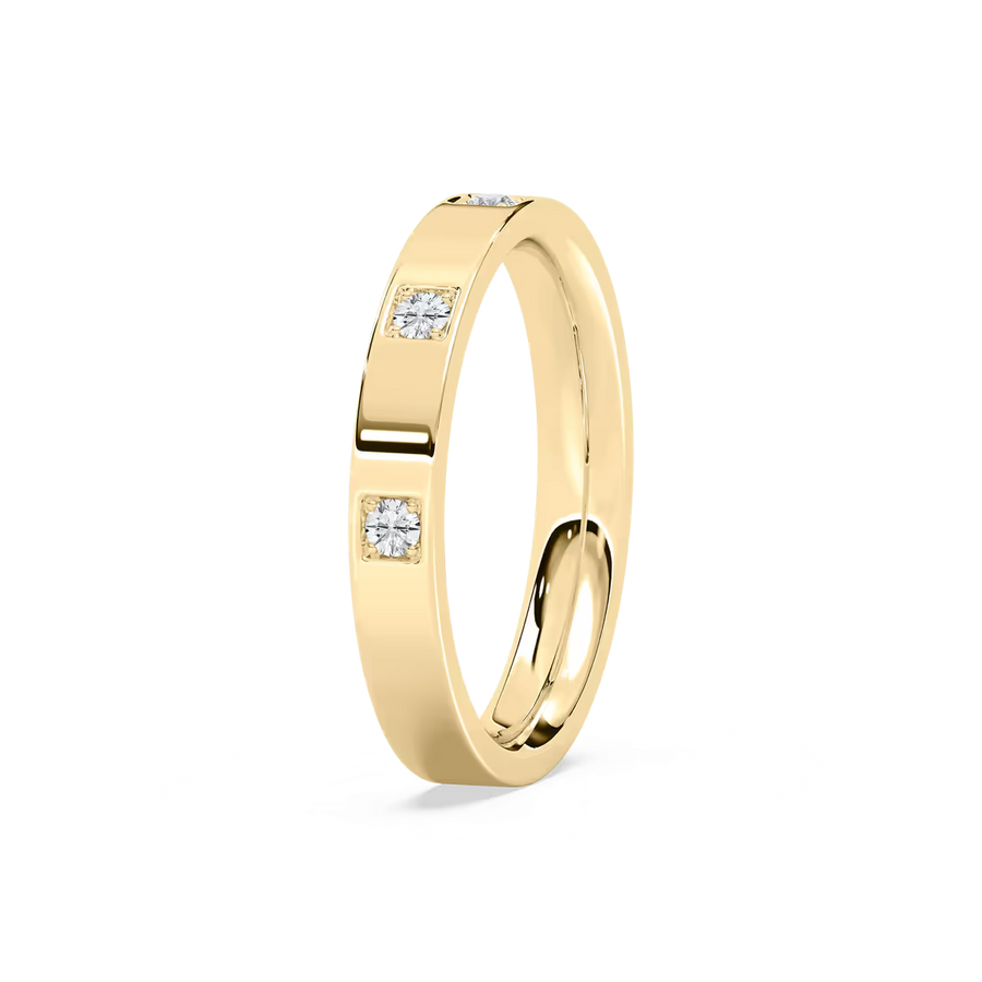 Zara 1/4 ctw Round Lab Grown Diamond Bezel Set Station Wedding Band