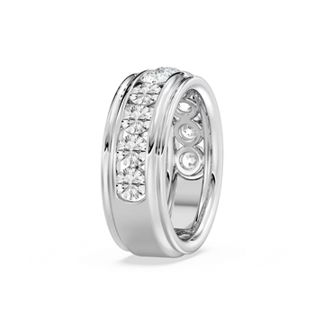 Zion 2 ctw Round Lab Grown Diamond 7.85mm Channel Mens Wedding Band