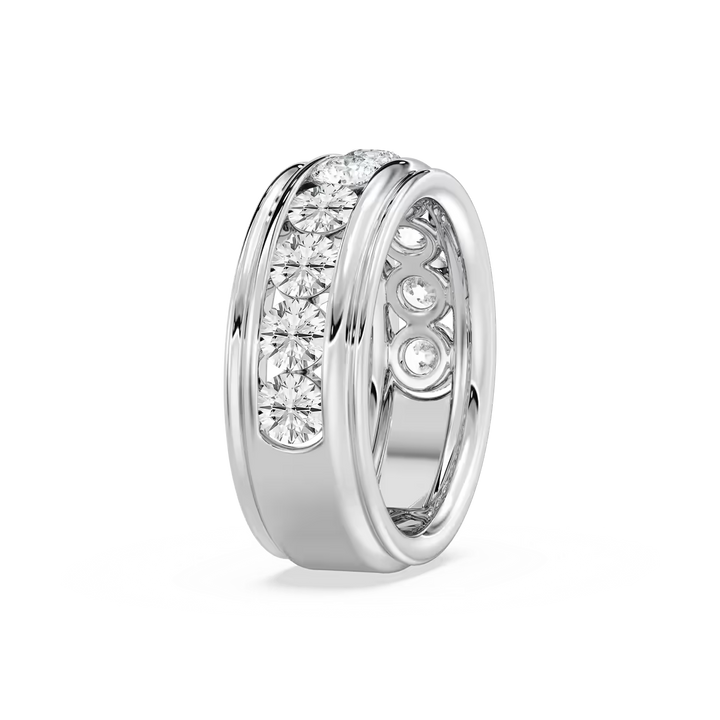Zion 2 ctw Round Lab Grown Diamond 7.85mm Channel Mens Wedding Band