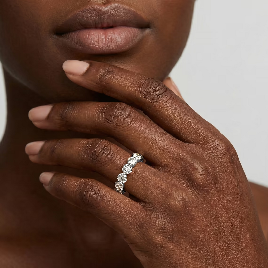 Zora Round Lab Grown Diamond Single Shared Prong Eternity Band